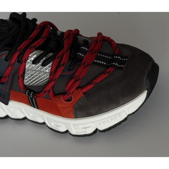 Versace Men\'s Greca Sneakers Red/Gray 11 US (44 Euro) IT 1021490 NIB main image 14
